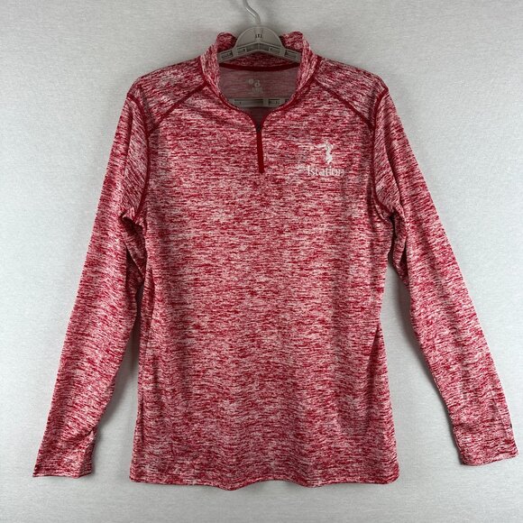 Badger Sport Tops - BADGER SPORT WOMEN'S 1/4 ZIP LIGHTWEIGHT PULLOVER IN HEATHERED RED COLOR SIZE XL